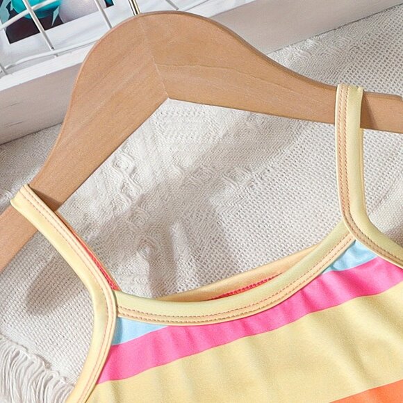 Unicorn Graphic Cami Romper For Girls, Stylish Summer Versatile Suit Outfit - Picture 6 of 7